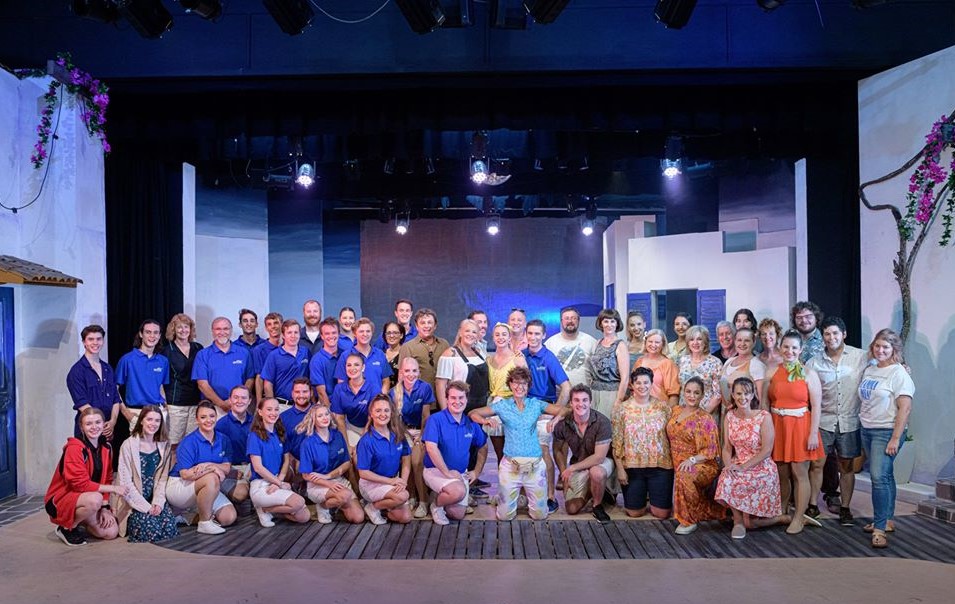 The cast of MAMMA MIA at their final dress rehearsal before the show was postponed