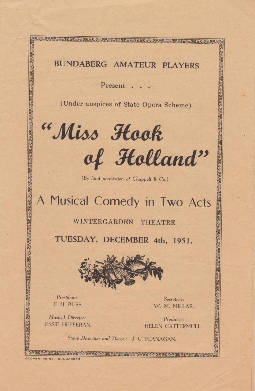 miss hook of holland program page one