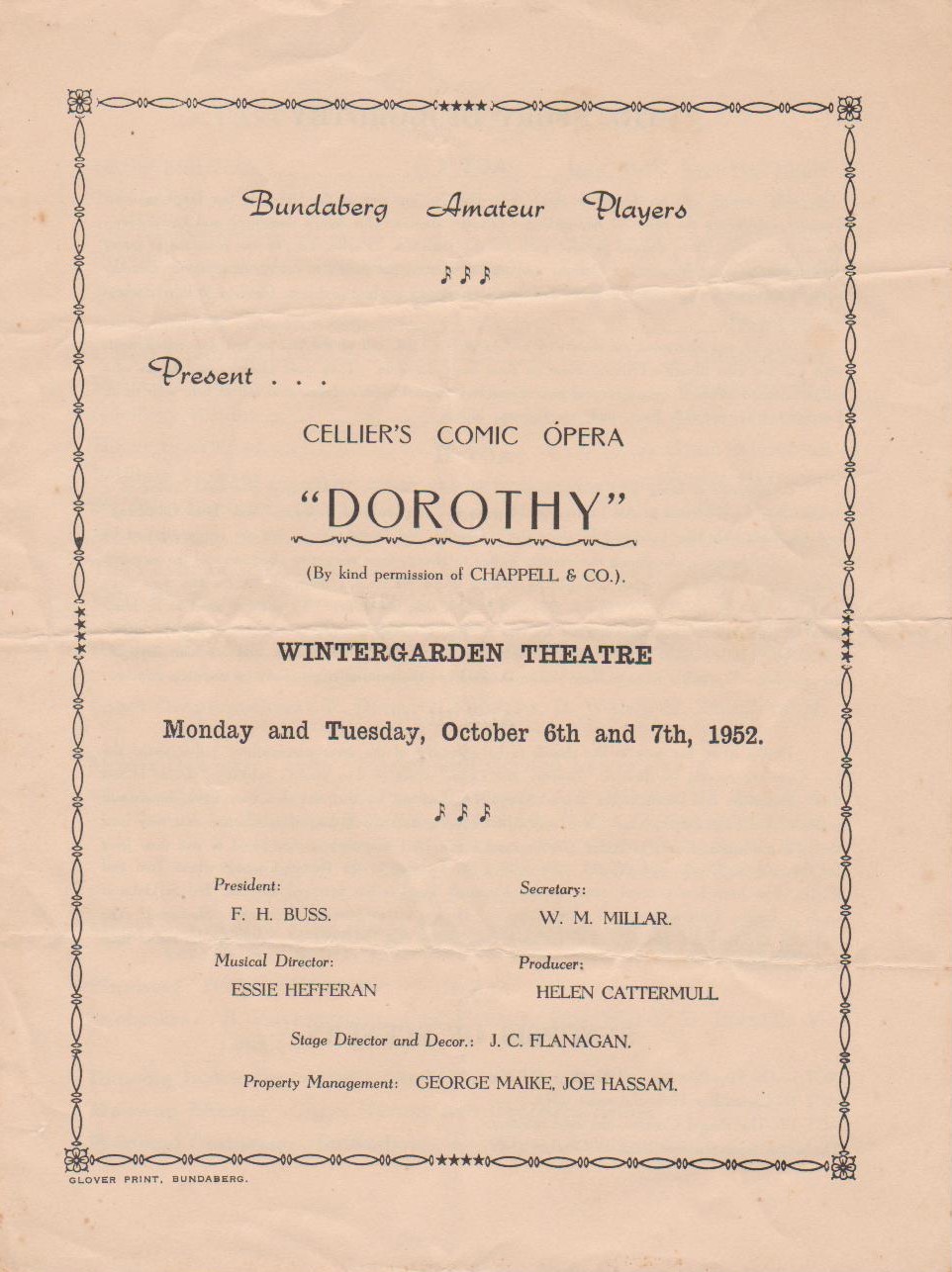 Dorothy program page one