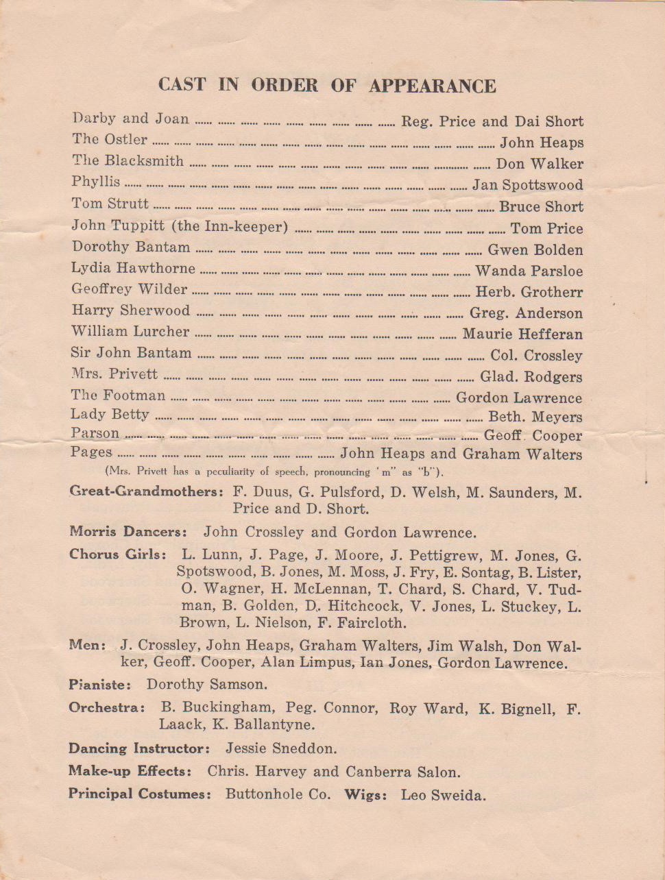 Dorothy program page two
