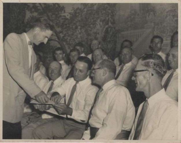 Players members singing with the Male Philharmonic Society
