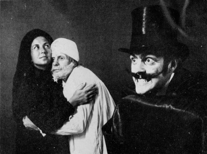 left to right is Maureen Snell as Lady of Mystery and Les Hussey Smith as Augustus Kerplunk and Graham Osborne as Villian Jack Dalton