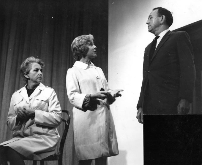 Jean Axam as Coral Harper with Kip Theodore as Julie Stanford QC and Frank Rose as Adrian Beresford