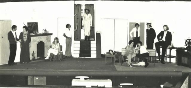 the cast of chase me comrade rehearsing in 1977