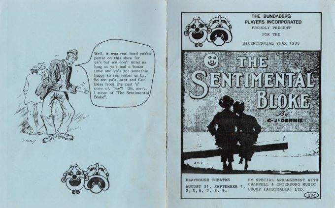 The Sentimental Bloke program cover and back