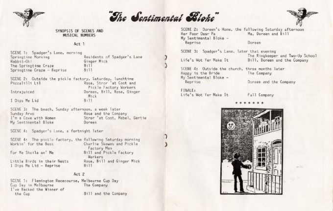 The Sentimental Bloke program pages 3 and 4